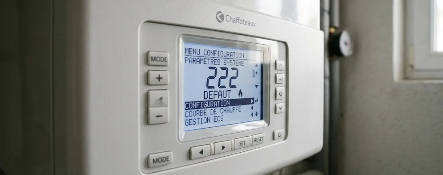 Code erreur 222 chaudière Chaffoteaux : signification et solution