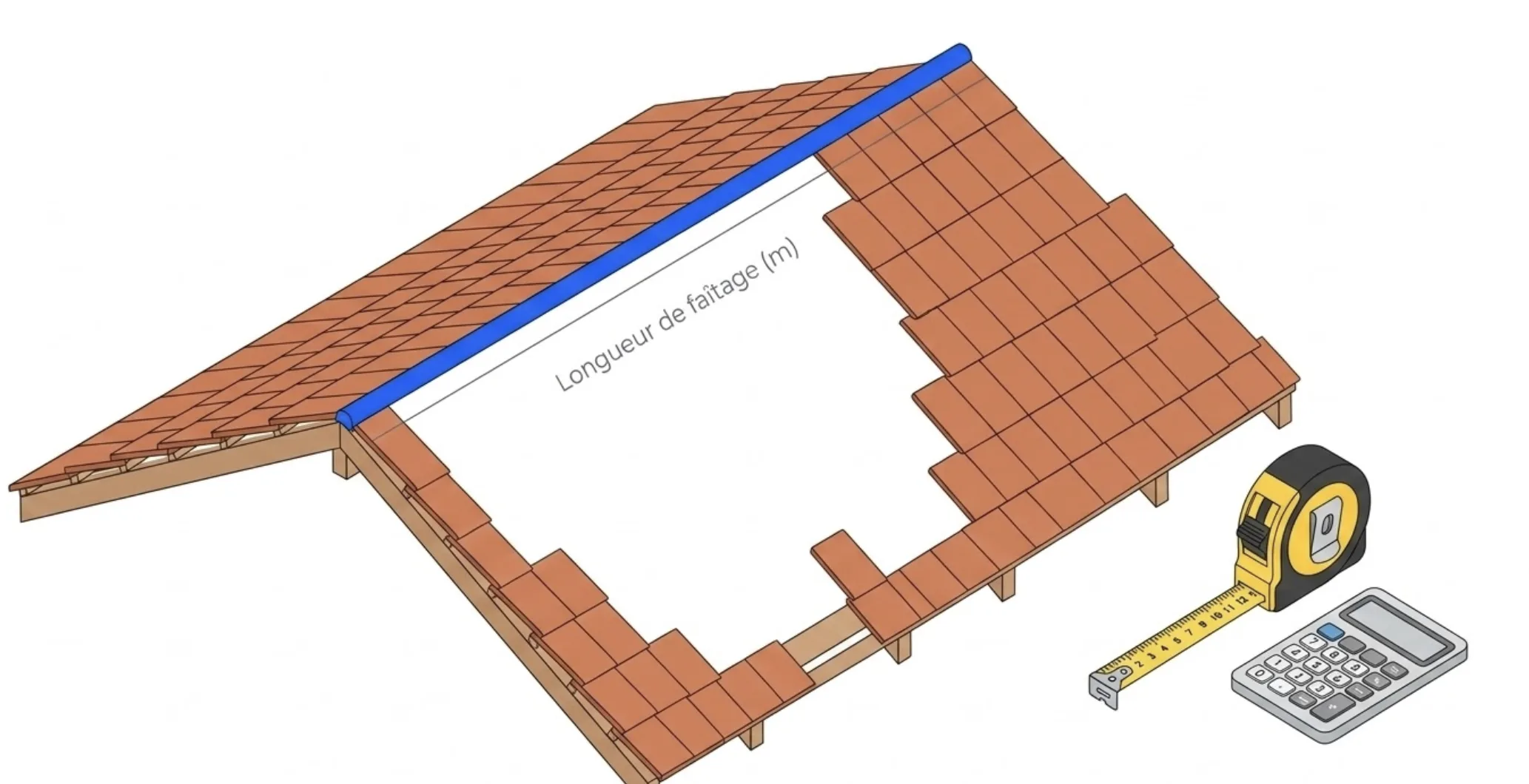 Artisan couvreur posant les dernières tuiles faîtières sur un closoir ventilé neuf