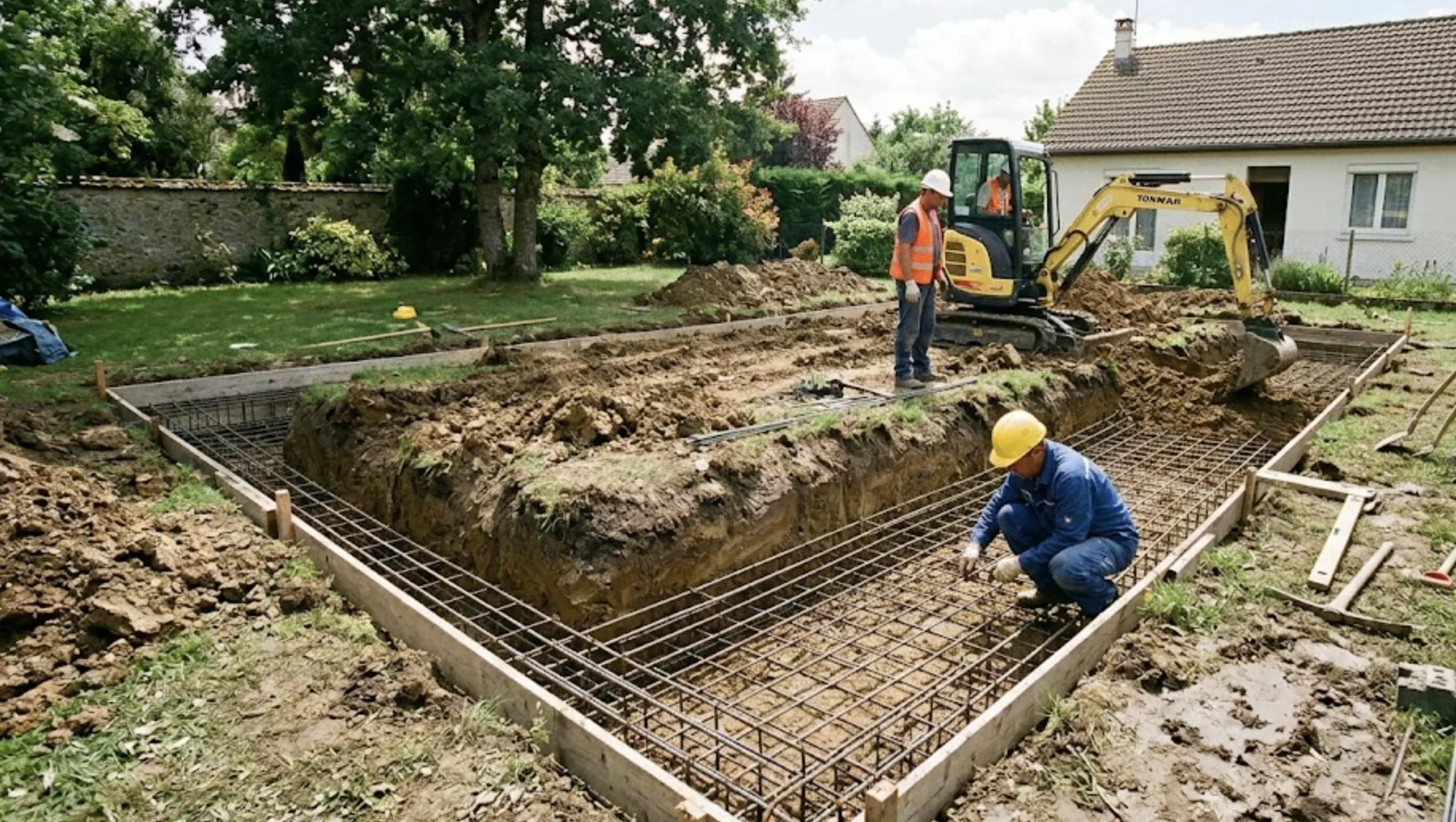 Fondation garage 50m2 : Construire un véritable bâtiment (Prix, Normes et Permis)