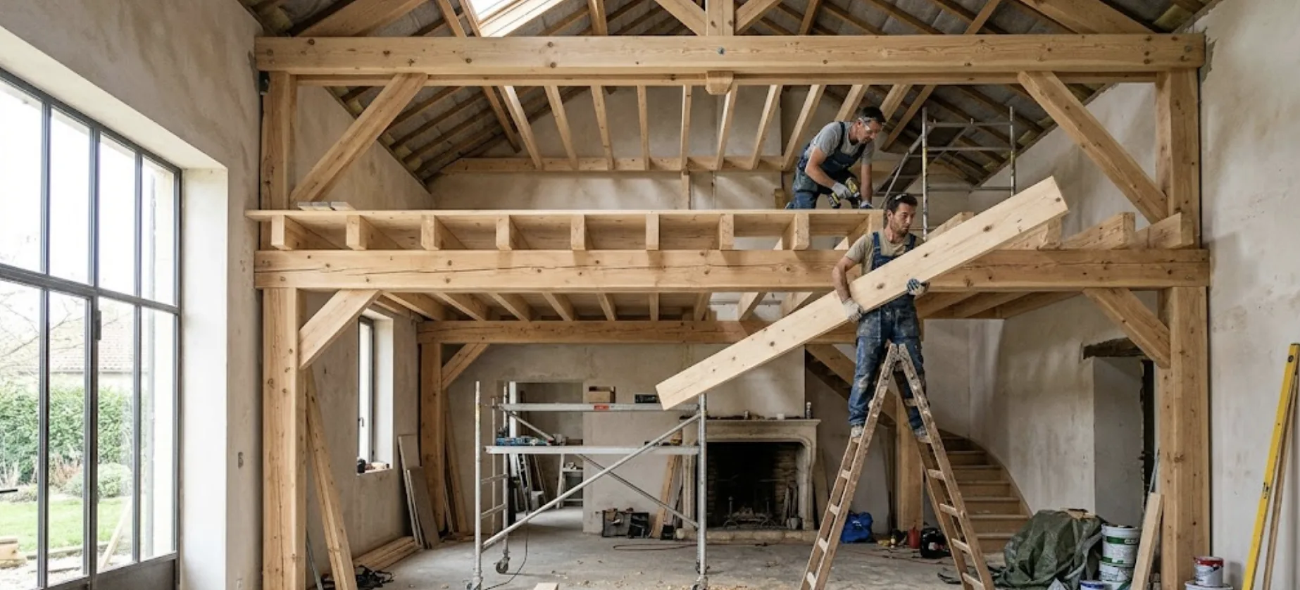 Construction d'une mezzanine en bois : Guide technique, calculs et normes