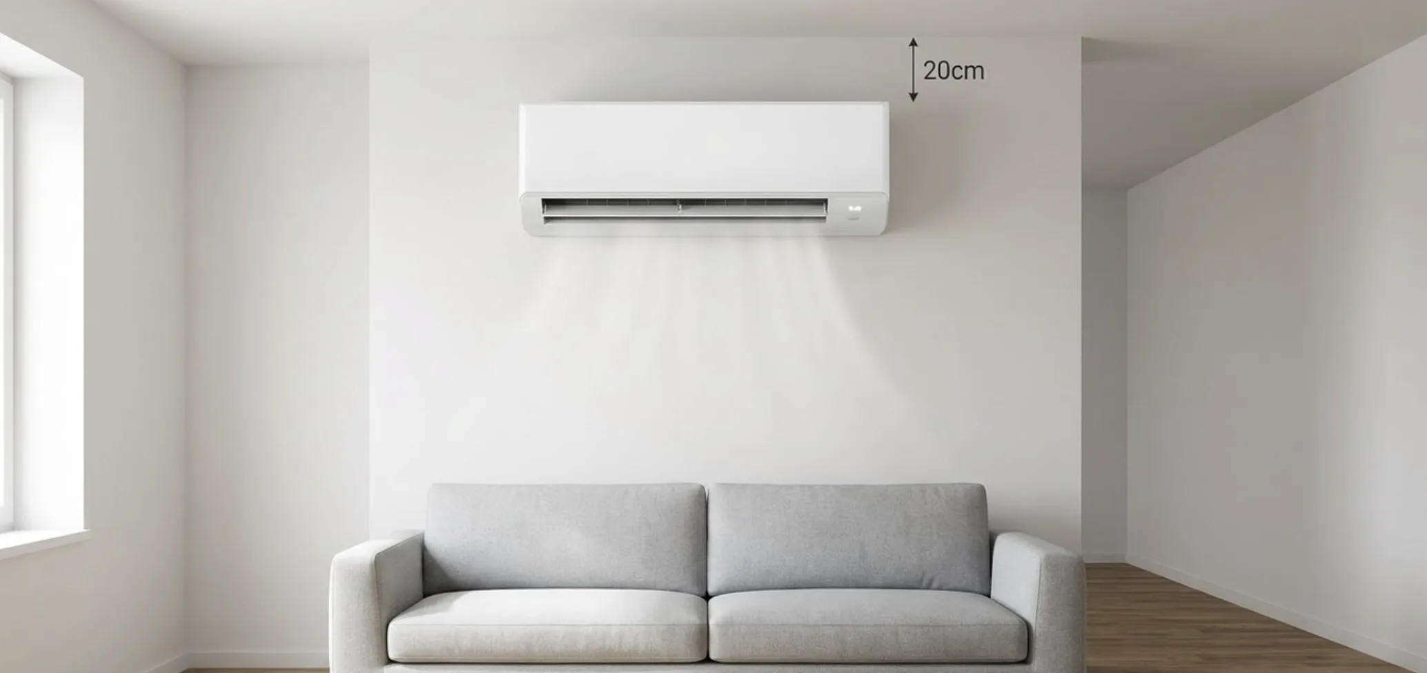 Installation d'une unité murale intérieure MSZ Mitsubishi ou Daikin dans un salon luxueux