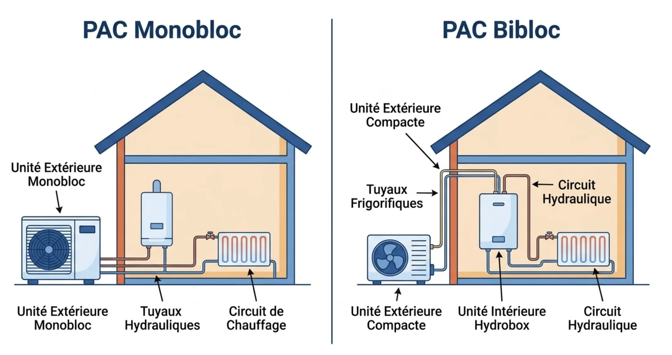 Installateur RGE testant l'étanchéité des raccordements frigorifiques d'un module hydrobox split