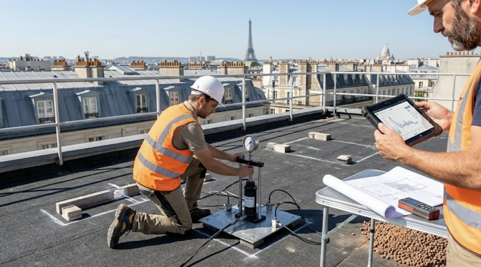 Vérification de la portance d'un toit plat avant l'installation de bacs de culture
