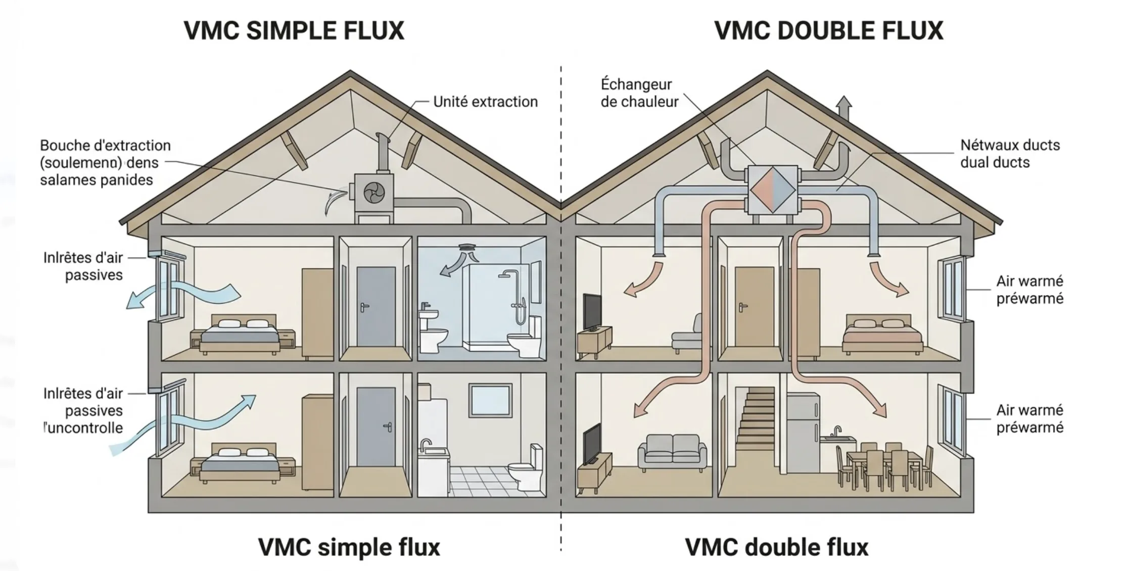 VMC double flux : le secret pour une maison saine et sans perte de chaleur